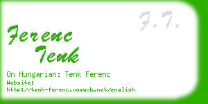 ferenc tenk business card
